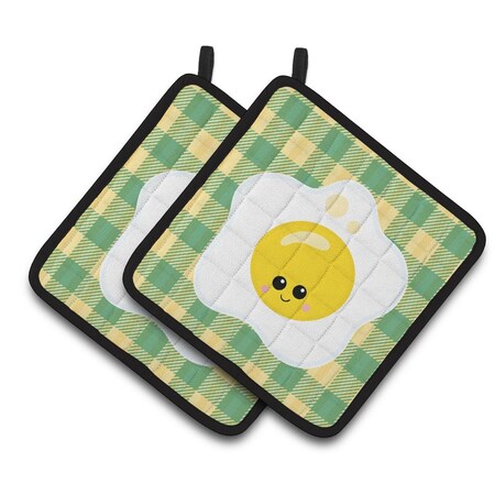 Carolines Treasures Fried Egg Face Pair of Pot Holders BB7044PTHD